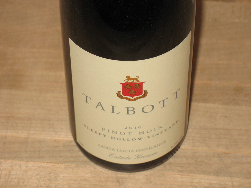 Wine of the Week - 2010 Talbott Pinot Noir "Sleepy Hollow Vineyard"