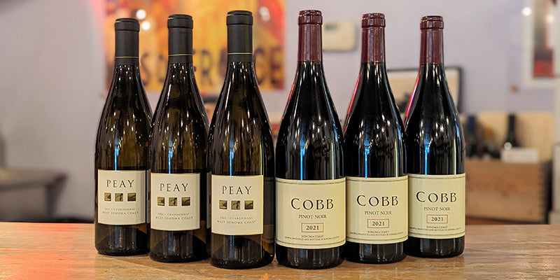 Cobb Pinot Noir and Peay Chardonnay