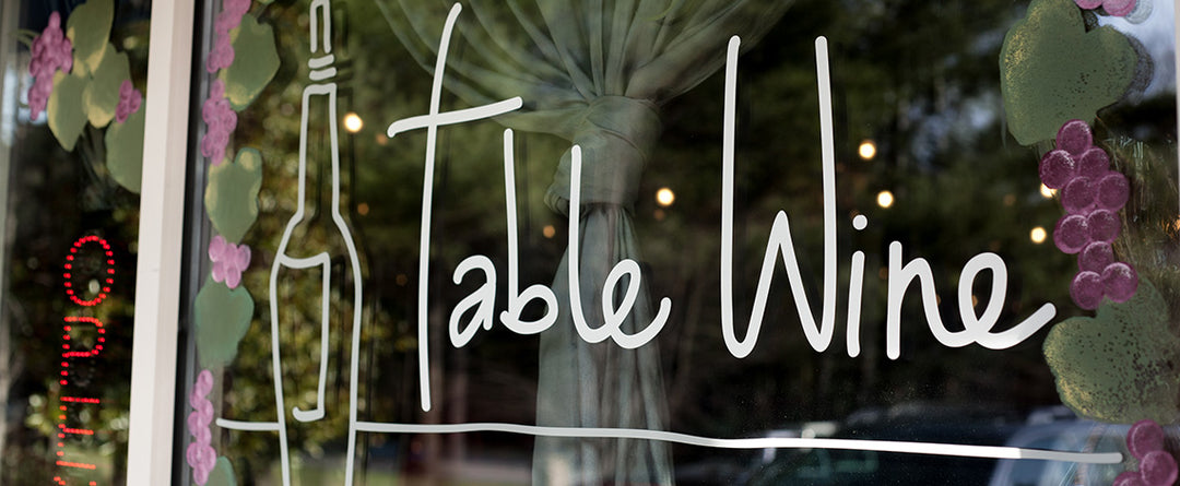 Free wine tasting at Table Wine in Asheville, North Carolina.